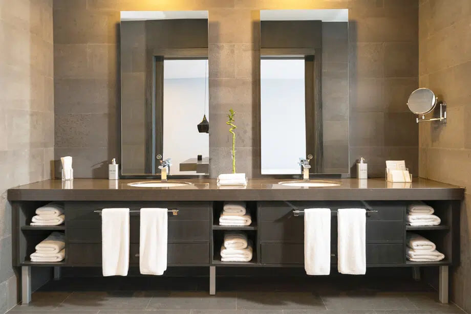 Betonlook tegel badkamer