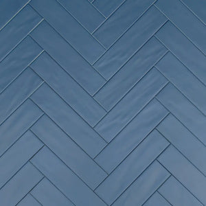 Visgraat tegel Petro blauw