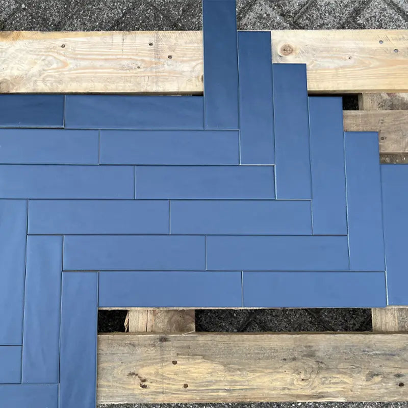 Visgraat tegel Petro blauw