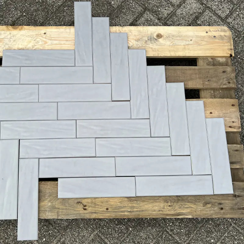 Visgraat tegel Petro Grijs