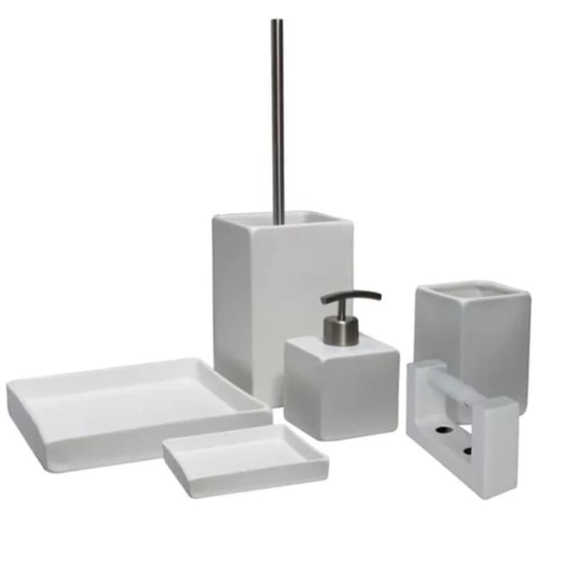 L’Aqua badkameraccessoireset wit 6-delig