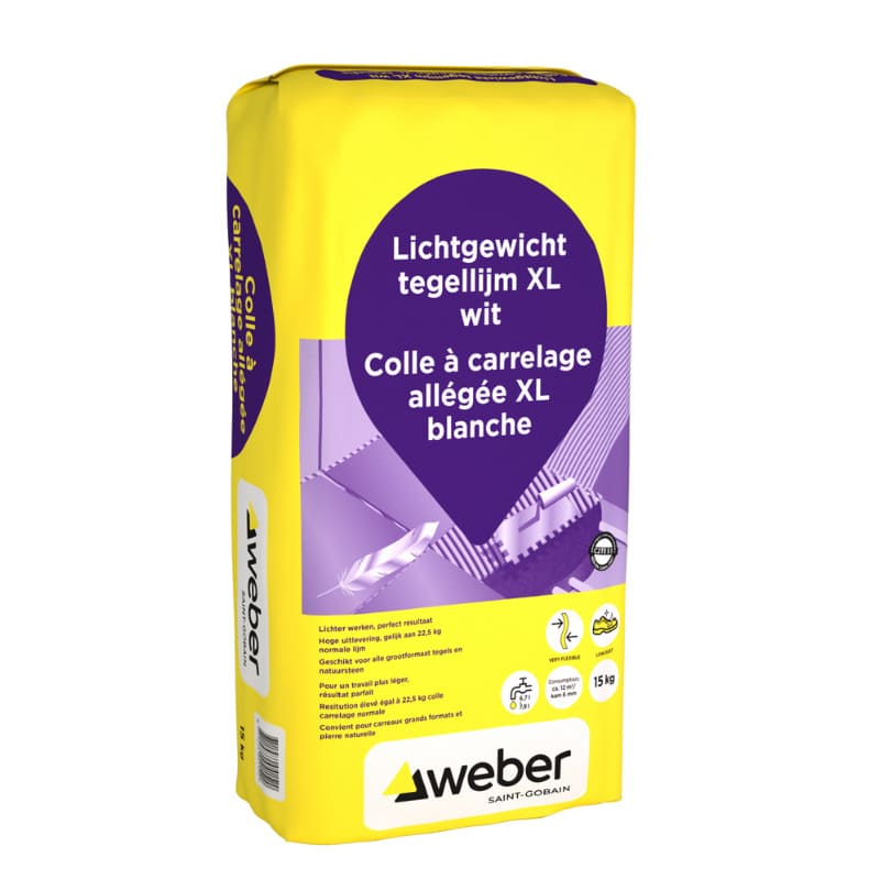 Weber Lichtgewicht tegellijm xl wit - Geschikt voor natuursteen - 15 kilo
