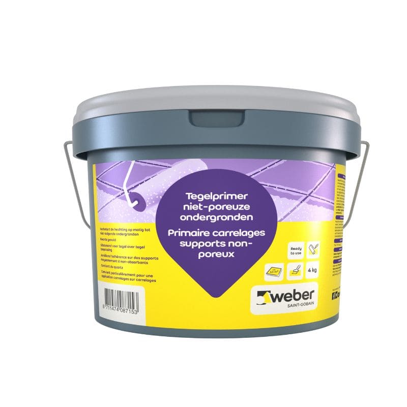 Weber Tegelprimer - niet-poreuze ondergronden - 4 kilo