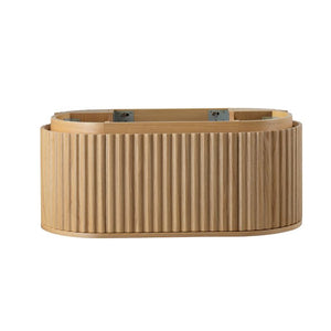 Badkamermeubel Nara Geribbeld – Ovaal – 119x42 cm – Naturel Eiken