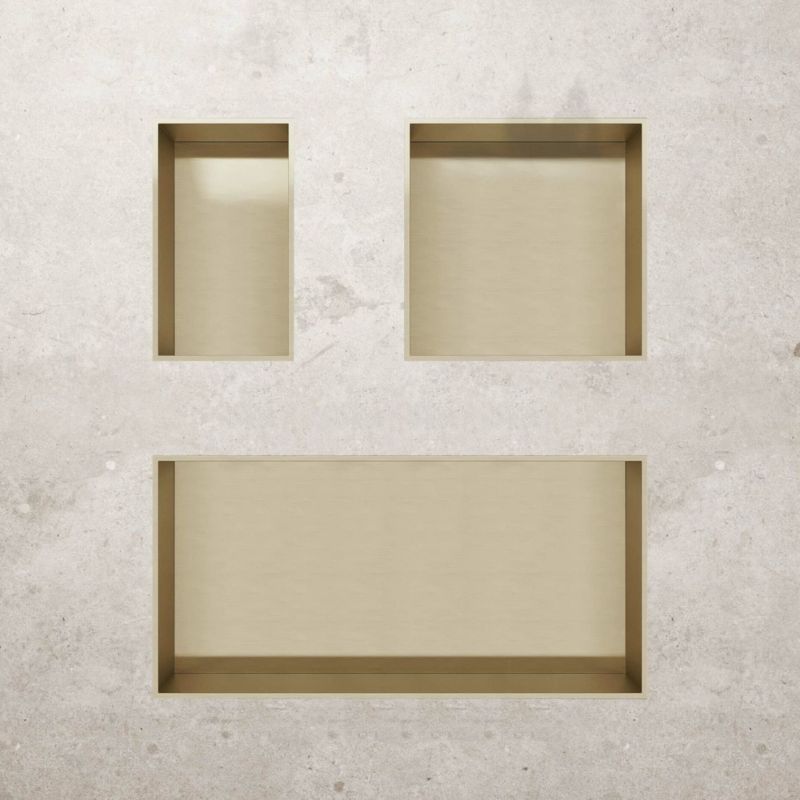 Badovo Axis Inbouwnis 30×60×10 cm – Geborsteld Goud