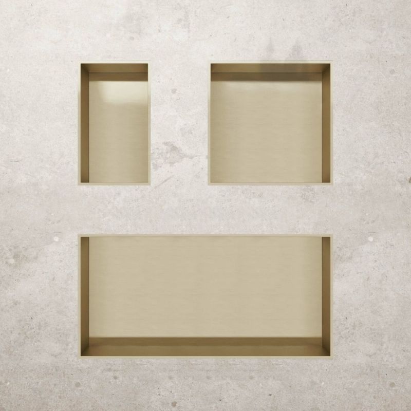 Badovo Axis Inbouwnis 30×30×10 cm – Geborsteld goud