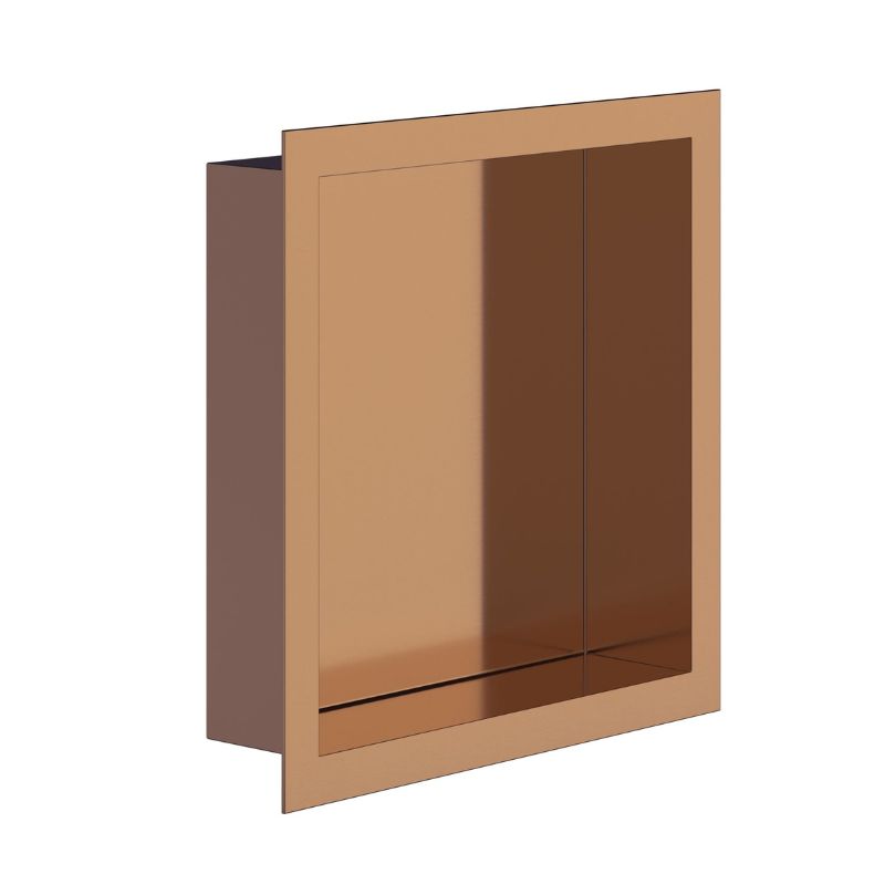 Badovo Axis Inbouwnis 30×30×10 cm – Geborsteld koper
