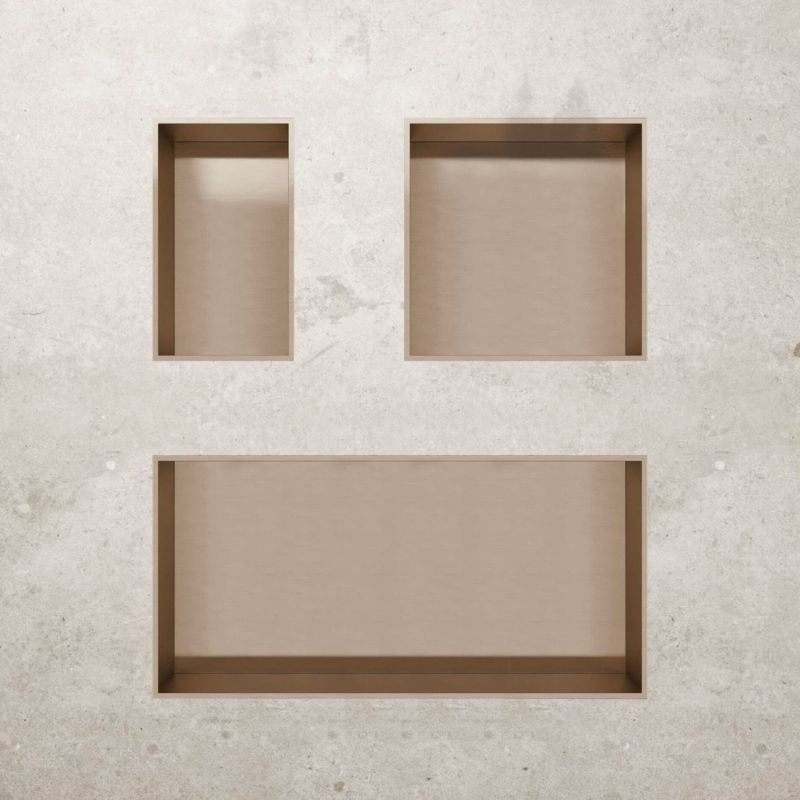Badovo Axis Inbouwnis 30×30×10 cm – Geborsteld koper