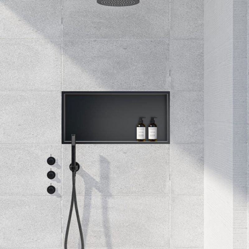 Badovo Axis Inbouwnis 30×60×7 cm – Mat Zwart