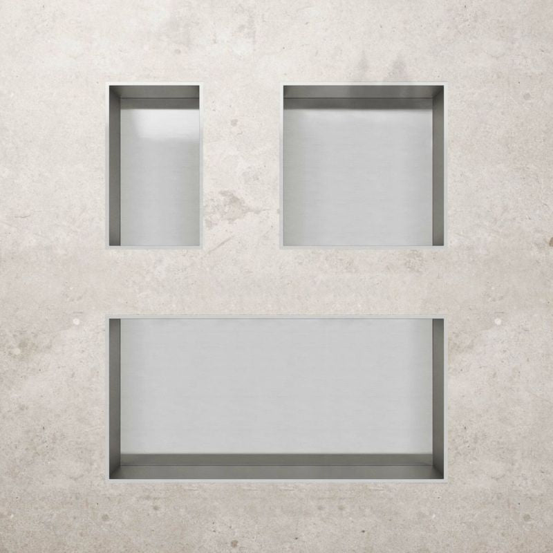 Badovo Axis Inbouwnis 30×30×10 cm – RVS Geborsteld