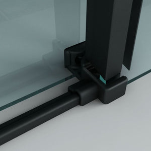 Badovo Axis douchecabine met schuifdeur en zijwand – mat zwart – helder glas
