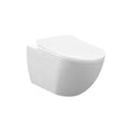 Badovo Carbon Rimless Hangtoilet met Bidetsproeier – Randloos Wandcloset Glanzend Wit – 51 cm