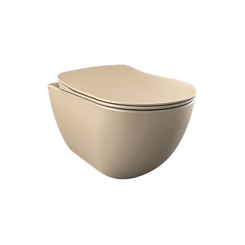 Badovo Carbon Rimless Hangtoilet met Bidetsproeier – Randloos Wandcloset Mat Cappuccino – 51 cm