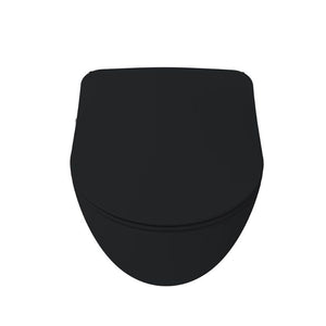 Badovo Carbon Rimless Hangtoilet met Geïntegreerde Warm & Koud Bidetkraan – Randloos Wandcloset Mat Houtskool Zwart – 51 cm