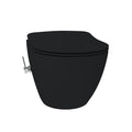 Badovo Carbon Rimless Hangtoilet met Geïntegreerde Warm & Koud Bidetkraan – Randloos Wandcloset Mat Houtskool Zwart – 51 cm