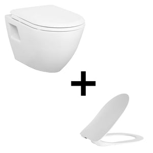 Badovo Carbon Toiletset met Bidetsproeier – Hangtoilet met Slim Design Toiletzitting D-Vorm – Softclose & Quick Release – Glanzend Wit