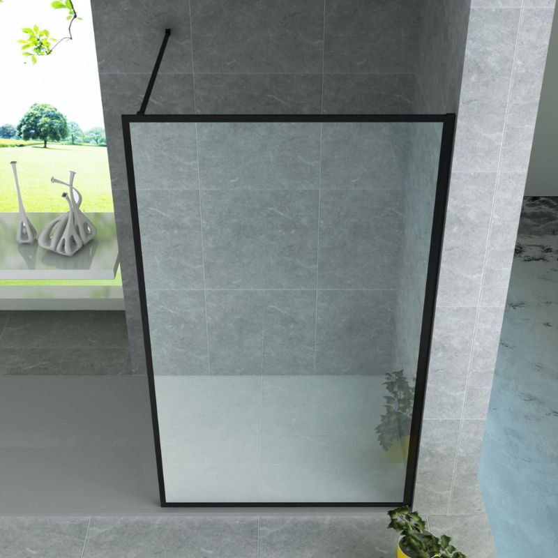 Badovo Frame douchewand 100x200 cm – helder glas – profiel mat zwart