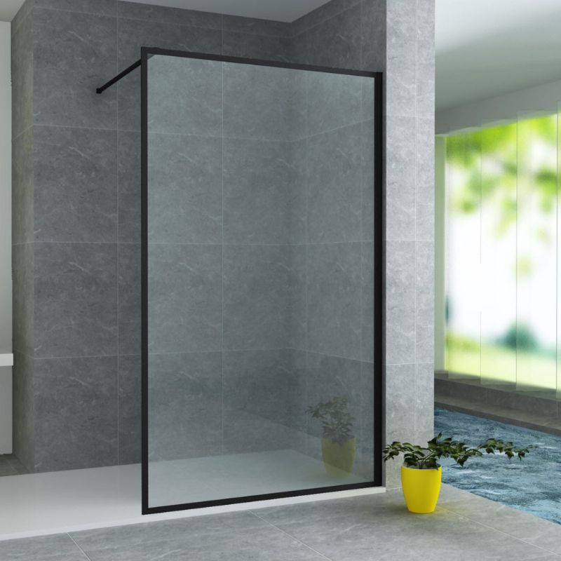 Badovo Frame douchewand 100x200 cm – helder glas – profiel mat zwart