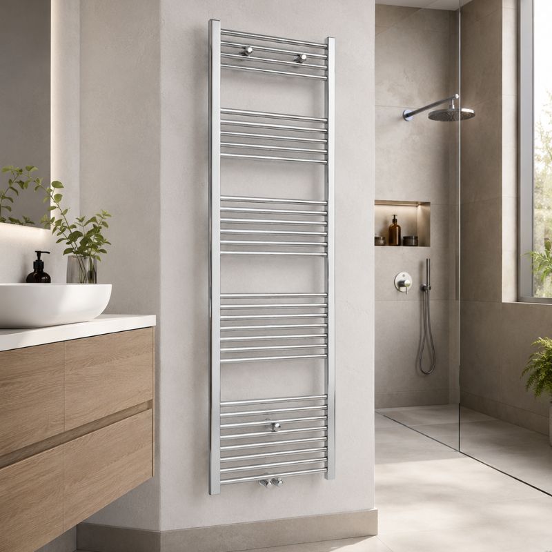 Badovo Handdoekradiator Chroom 1800x500mm – Middenaansluiting