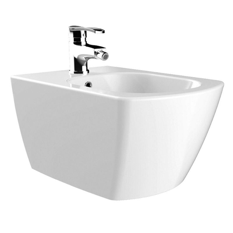 Badovo Linea Wandbidet – Hangend Bidet Keramiek Glans Wit – Met verborgen bevestiging