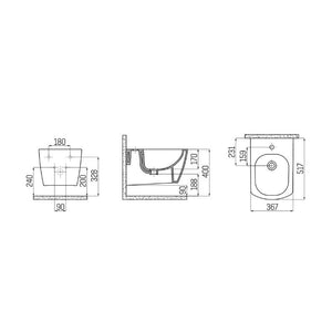 Badovo Linea Wandbidet – Hangend Bidet Keramiek Glans Wit – Met verborgen bevestiging