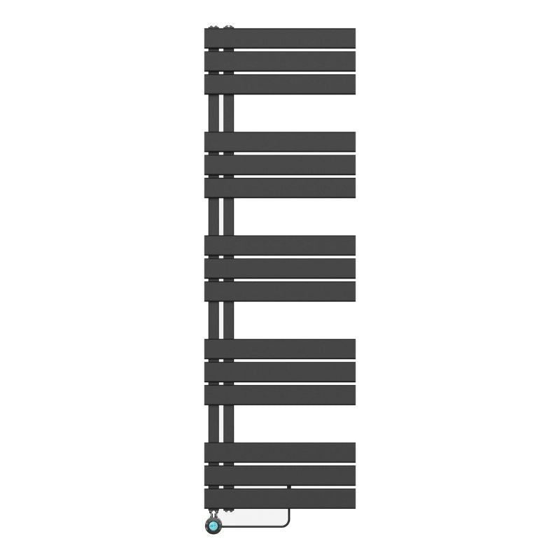 Badovo Nero elektrische handdoekdroger 593W – 1200x500 mm – mat zwart – met digitale thermostaat