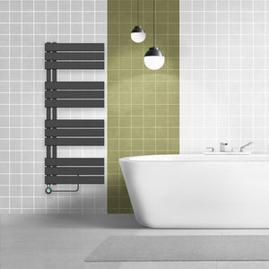 Badovo Nero elektrische handdoekdroger 755W – 1600x500 mm – mat zwart – met digitale thermostaat