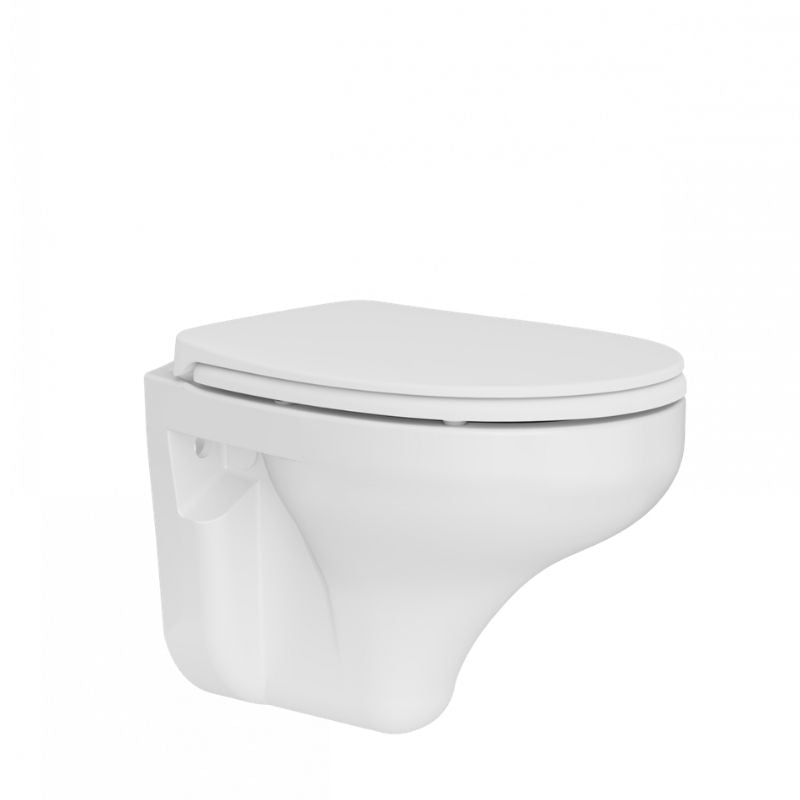 Badovo Orbit Compact Hangtoilet – Verkort Wandcloset 48,6 cm – Keramiek Glans Wit