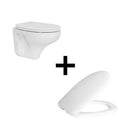 Badovo Orbit Compact Toiletset – Verkort Hangtoilet met WC-zitting – Softclose & Quick Release – Glanzend Wit