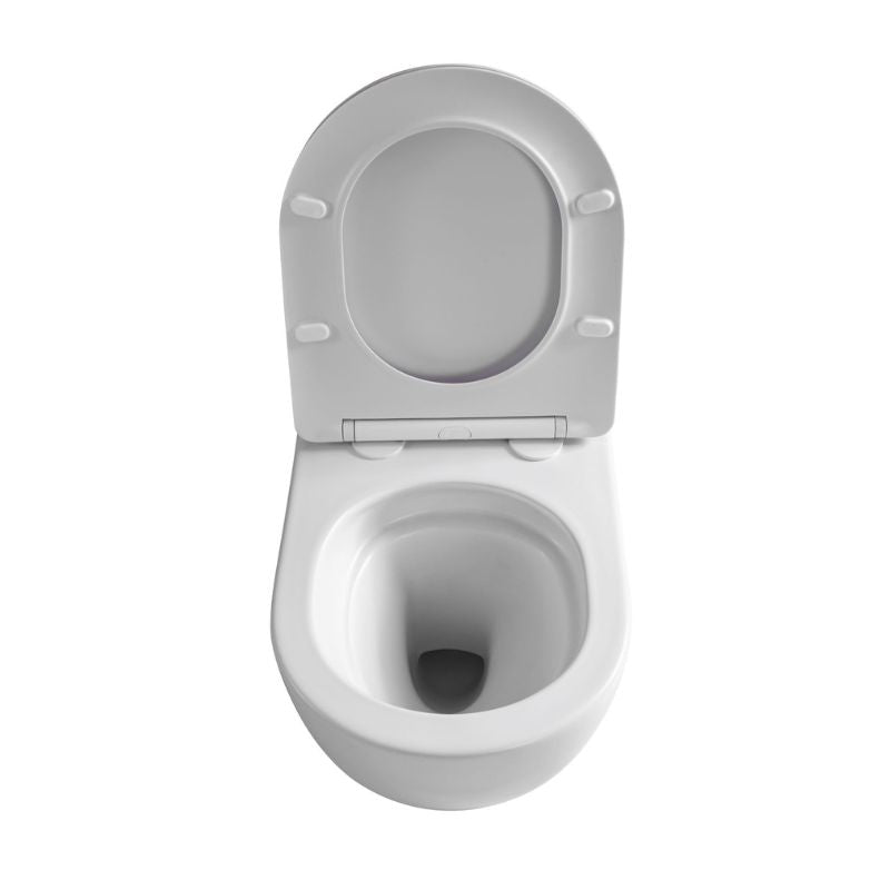 Badovo Pro Tornado Compact Toiletset – Inclusief Toiletbril – Glanzend Wit – 49 cm