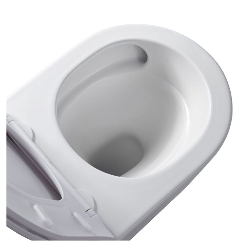 Badovo Pro Tornado Compact Toiletset – Inclusief Toiletbril – Glanzend Wit – 49 cm
