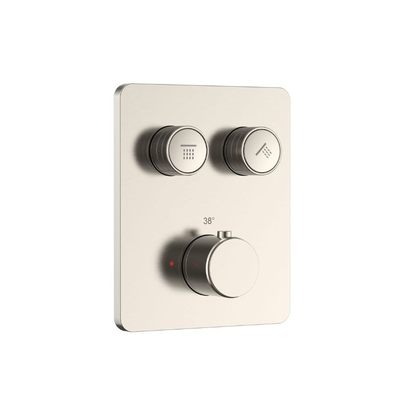 Badovo Ripple 2-Weg Thermostatische Inbouwkraan – Geborsteld RVS