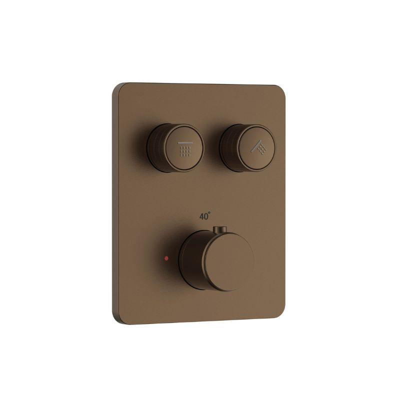 Badovo Ripple 2-Weg Thermostatische Inbouwkraan – PVD Bruin Brons