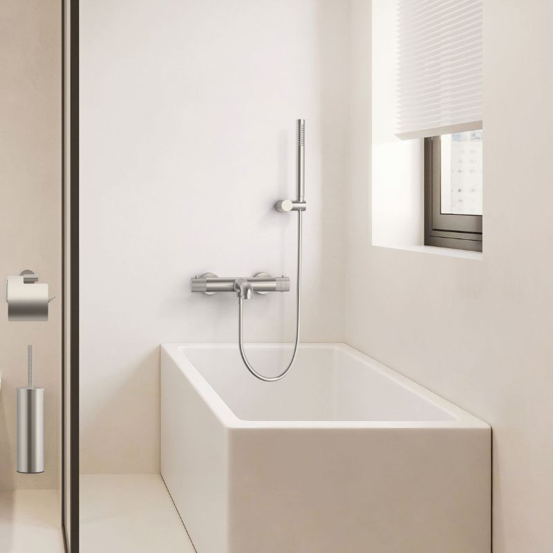 Badovo Ripple Thermostatische Opbouw Badkraan – Geborsteld RVS