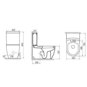 Badovo Staand Toilet met Bidet Sproeier – Antibacterieel – Vloermodel – Muur of Onderuitgang – Wit