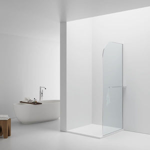 Badovo Vion Curve douchewand 100x200 cm – helder glas – profiel chroom