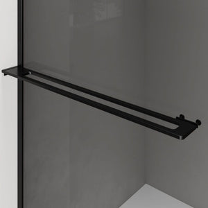 Badovo Vion Curve douchewand 120x200 cm – grijs rookglas – profiel mat zwart