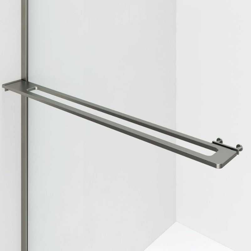 Badovo Vion Curve douchewand 120x200 cm – gunmetal – helder glas