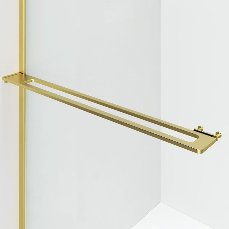 Badovo Vion Curve douchewand 120x200 cm – helder glas – profiel geborsteld goud