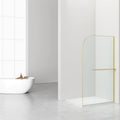 Badovo Vion Curve douchewand 120x200 cm – helder glas – profiel geborsteld goud