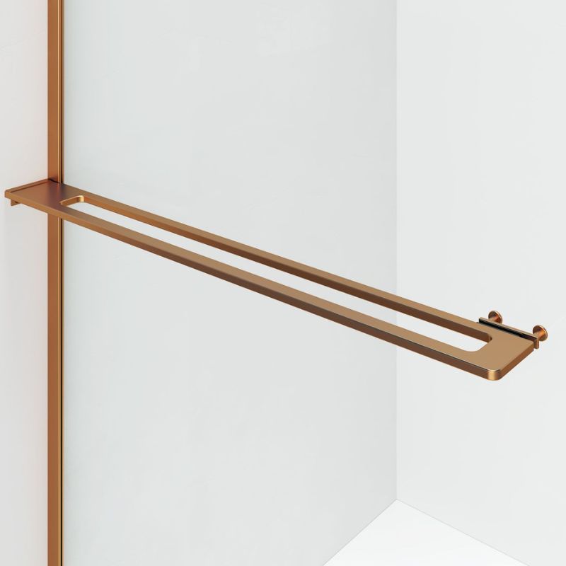 Badovo Vion Curve douchewand 120x200 cm – helder glas – profiel geborsteld koper