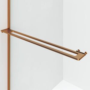 Badovo Vion Curve douchewand 120x200 cm – helder glas – profiel geborsteld koper