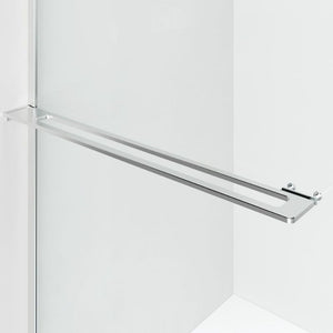 Badovo Vion Curve douchewand met handdoekhouder 120x200 cm – helder glas – profiel chroom
