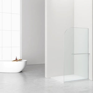 Badovo Vion Curve douchewand met handdoekhouder 120x200 cm – helder glas – profiel chroom