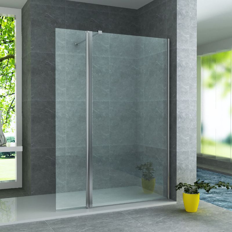 Badovo Vion zijwand helder glas – chroom – 60x200 cm