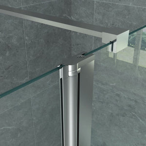 Badovo Vion zijwand helder glas – chroom – 60x200 cm