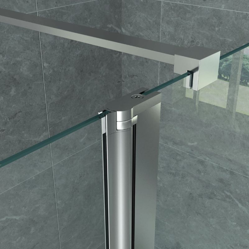 Badovo Vion zijwand helder glas – chroom – 60x200 cm