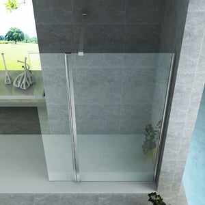 Badovo Vion zijwand helder glas – chroom – 60x200 cm