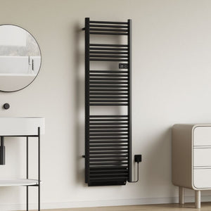 Badovo Volta elektrische handdoekdroger met blower 2000W – 1840x540 mm – mat zwart