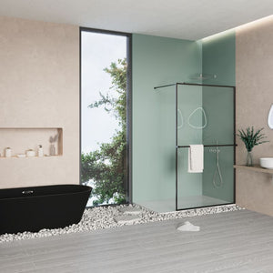 Badovo Vrijstaand Bad Rivo – Solid Surface – 170×80×58,5 cm – Mat Zwart